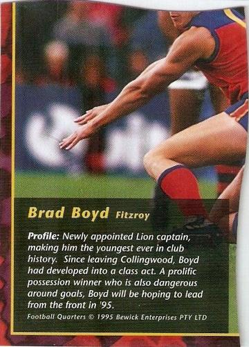 1995 Bewick Enterprises AFLPA Football Quarters #34 Brad Boyd Back